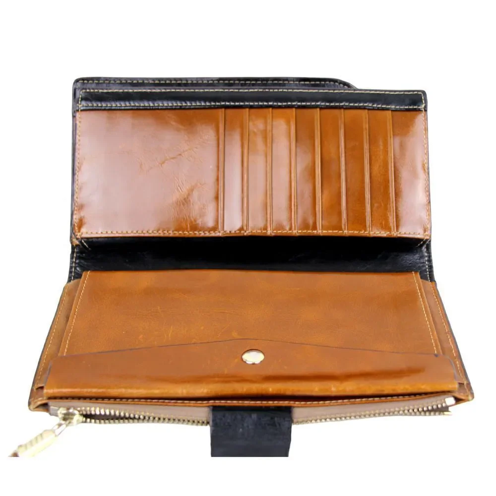 HANDCRAFTED TAN BROWN GENUINE LEATHER ID CARD COIN BILL HOLDER BIFOLD WALLET